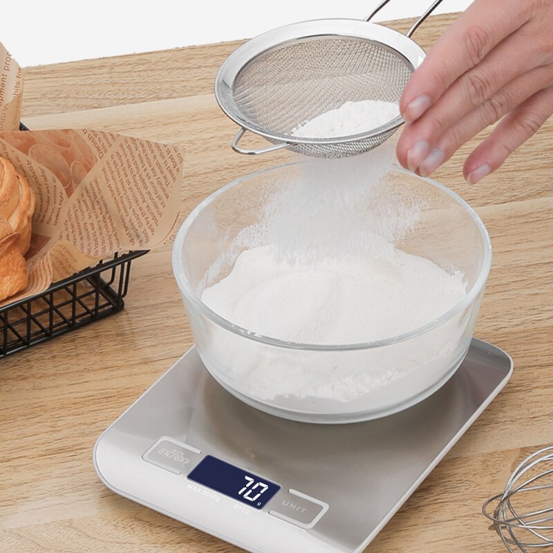 Rechargeable Stainless Steel Electronic Scales Kitchen Scales Home Jewelry Food Snacks Weighing Baking Tools