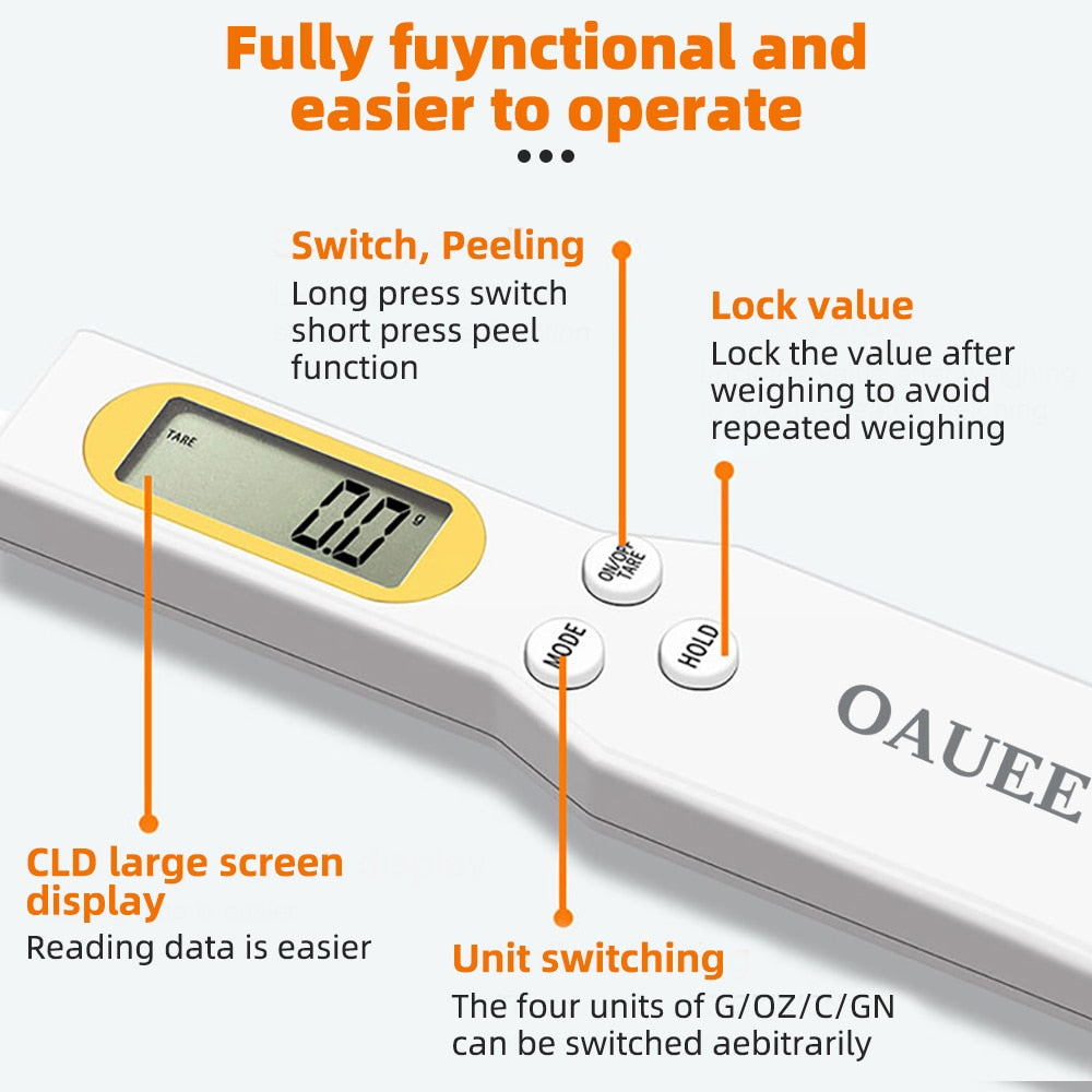 Electronic Kitchen Scale 500g 0.1g LCD Digital Measuring Food Flour Digital Spoon Scale.